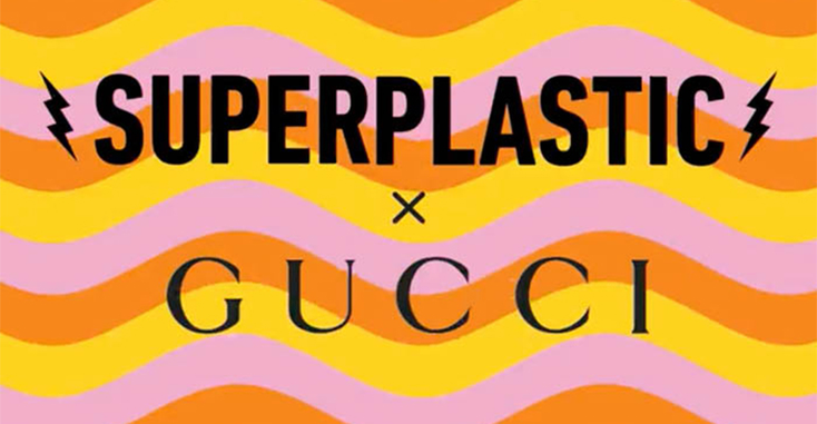 A promotional image for the Superplastic x Gucci collection A promotional image for the Superplastic x Gucci collection