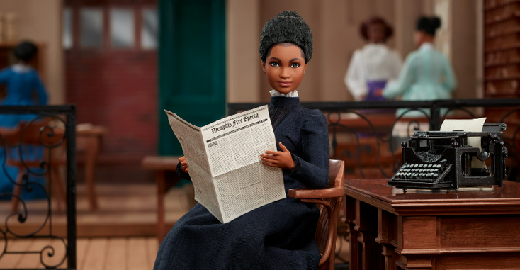 The Ida B. Wells Barbie doll, as part of the Inspiring Women series 