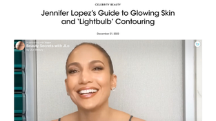 Jennifer Lopez as featured in Vogue's "Beauty Secrets." 
