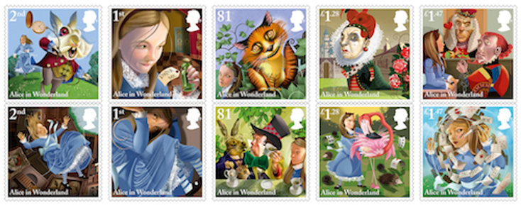 Royal Mail Fetes Alice in Wonderland Royal Mail Fetes Alice in Wonderland