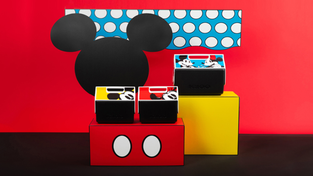 The three new Disney Playmate coolers, featuring Mickey and Minnie Mouse alone and as a couple.