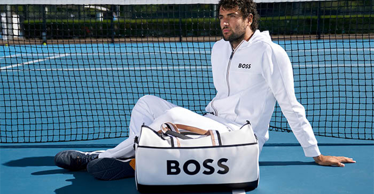 Matteo Berrettini wearing his new collection for Hugo Boss Matteo Berrettini wearing his new collection for Hugo Boss