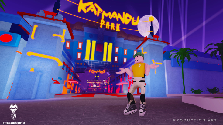 Katmandu Park in "Roblox." Katmandu Park in "Roblox."