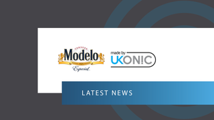 Modelo and Ukonic logos, respectively.
