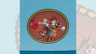 Patch on the “Toy Story” Woody’s Roundup Mini Backpack.