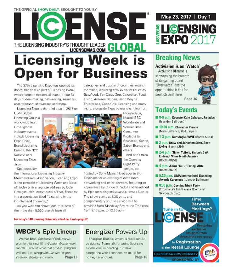 Licensing Expo Daily Due Today! Licensing Expo Daily Due Today!