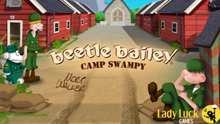 Promotional image for Beetle Bailey slots.