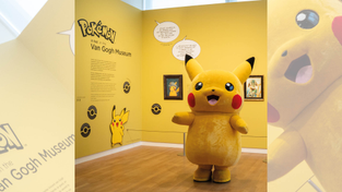 Pikachu at the Pokemon x Van Gogh Museum presentation