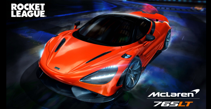 The McLaren 765LT, which is now available in Rocket League until January 18