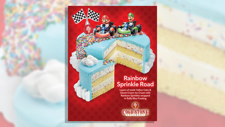 The Rainbow Sprinkle Road cake.