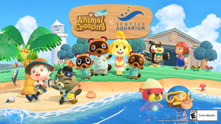 Promotional image for "Animal Crossing" x Seattle Aquarium.