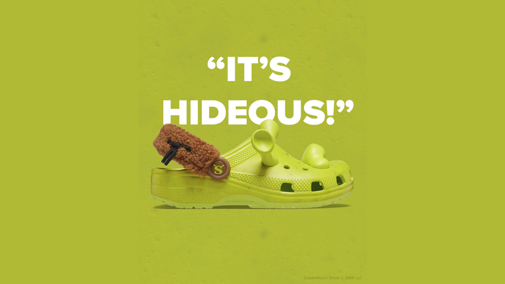The Shrek-inspired clog. The Shrek-inspired clog.