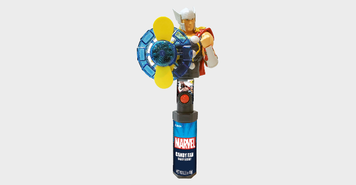 The "Thor"-themed product from CandyRific, part of the company's Marvel’s Avengers-themed line. The "Thor"-themed product from CandyRific, part of the company's Marvel’s Avengers-themed line.