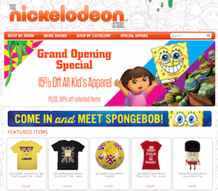 Nickelodeon Opens U.K. E-Store