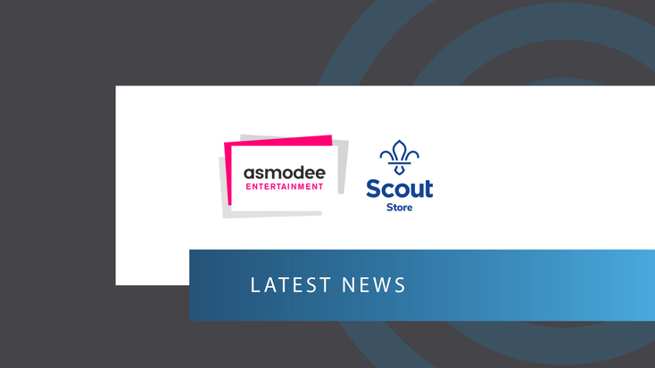 Asmodee and Scout Store logos. Asmodee and Scout Store logos.