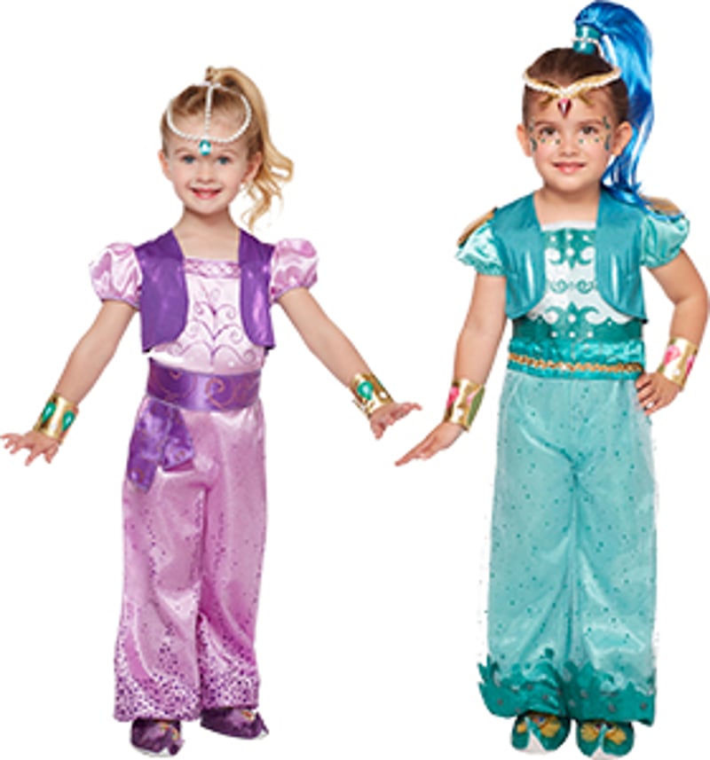Costume Ufficiale Nickelodeon Shimmer E Shine - Shimmer Per Bambina 3-10 Anni - Tuta, Fascia E Parrucchino