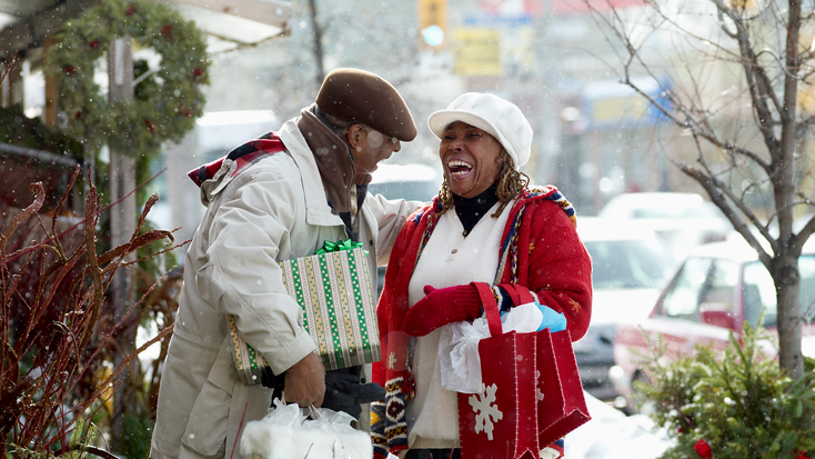 Holiday shoppers. Holiday shoppers.