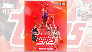 NBL players on a promotional image for Topps.