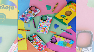 Four Casely options from the Crayola x Casely collaboration.