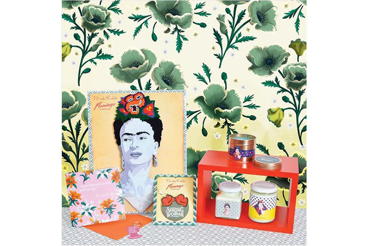 Frida Kahlo Adds Fire to Flamingo Candles Frida Kahlo Adds Fire to Flamingo Candles