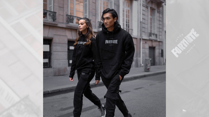 “Fortnite” hoodie and sweatpants by Blvck. “Fortnite” hoodie and sweatpants by Blvck.
