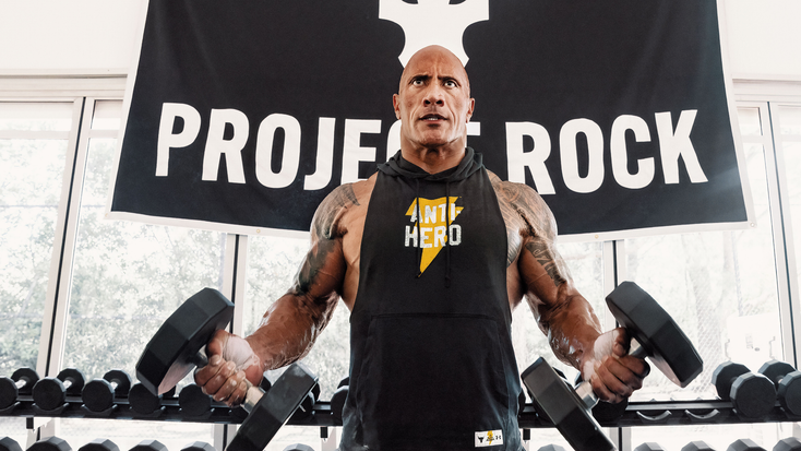Dwayne "The Rock" Johnson wearing Project Rock’s collection.