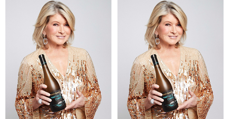Martha Stewart holding a bottle of Martha's Chard Martha Stewart holding a bottle of Martha's Chard