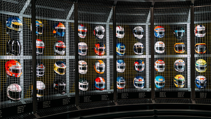 Formula 1 Exhibition - Drivers and Duels, Helmet wall