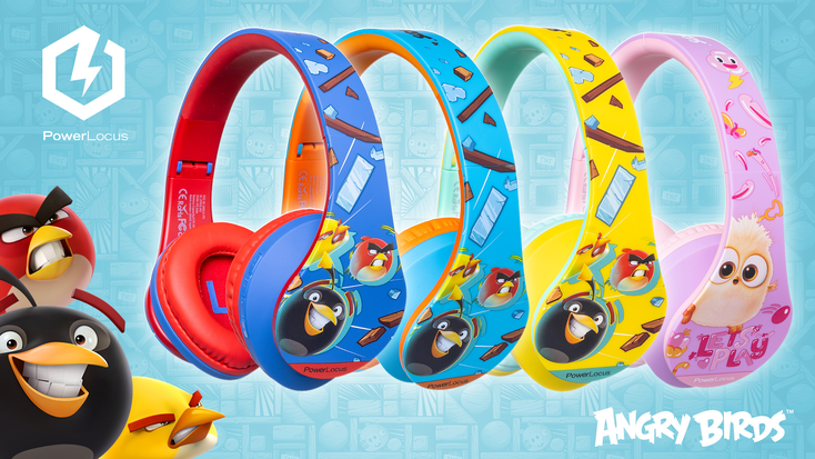 The PowerLocus x Angry Birds headphone collection. 