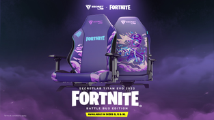 Secretlab “Fortnite” Battle Bus Edition gaming chair.