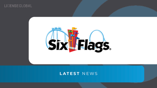 Six Flags logo.
