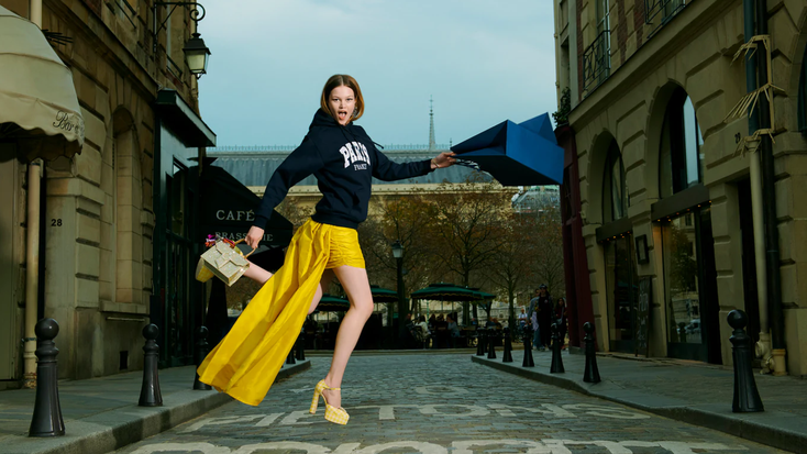 Model wearing the Camille tweed platforms. Model wearing the Camille tweed platforms.