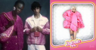 Models wearing the Balmain Barbie collection