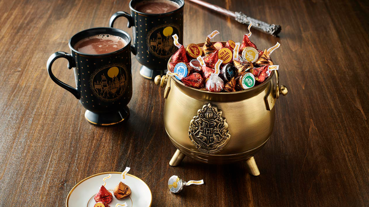 Hershey’s Milk Chocolate Kisses with Wizarding World foils. 
