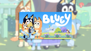 "Bluey" characters.