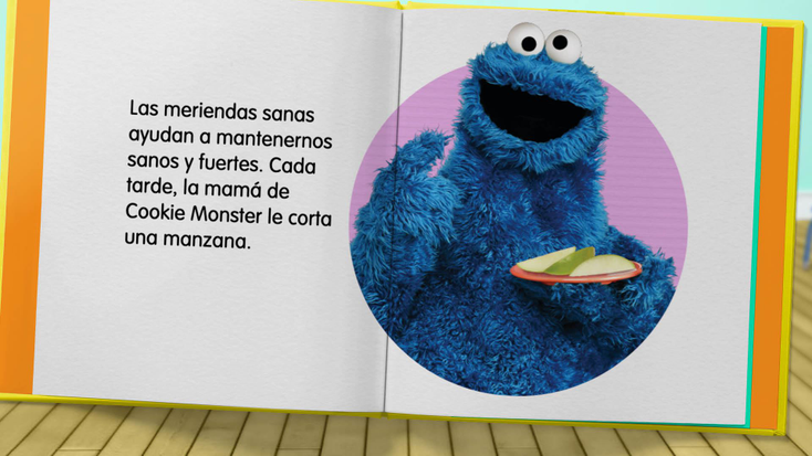 Cookie Monster in a storybook. Cookie Monster in a storybook.