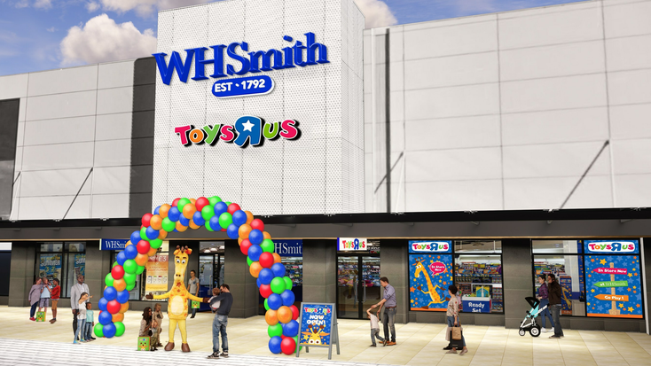 Rendering of the Toys"R"Us shop-in-shops to open in 9 WHSmith High Street stores.