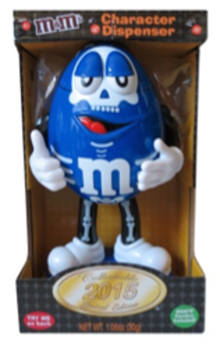 M&M's Character Display Blue Candy Skeleton Halloween Limited Edition NEW!  10+