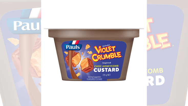 Violet Crumble custard. Violet Crumble custard.