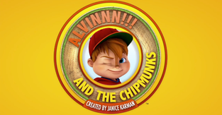 A promotional image from "AALVINNN!!! and The Chipmunks," featuring Alvin the Chipmunk