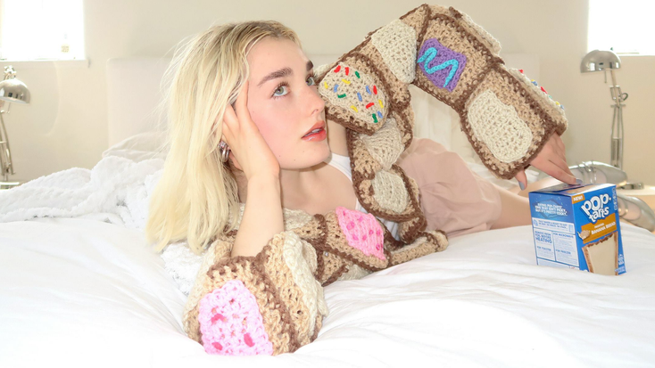 Pop-Tarts cardigan promo image. Pop-Tarts cardigan promo image.