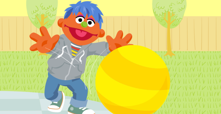 Alex the Muppet in the "Bounce Back" storybook Alex the Muppet in the "Bounce Back" storybook