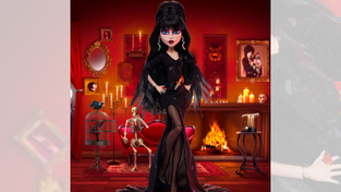 Elvira as a Monster High Skullector Doll.