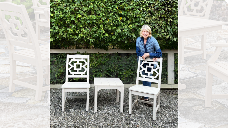 Martha Stewart with items from her Polywood collection. Martha Stewart with items from her Polywood collection.