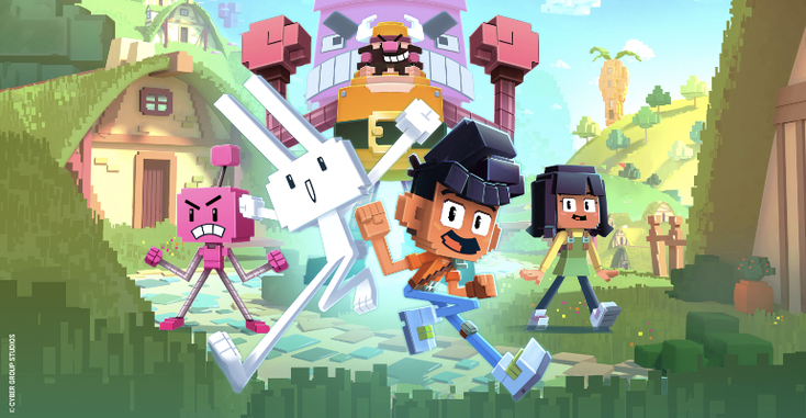 "Press Start" promotional image featuring characters from the series "Press Start" promotional image featuring characters from the series