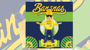 Split, the Savannah Bananas’ mascot, on a bobblehead.