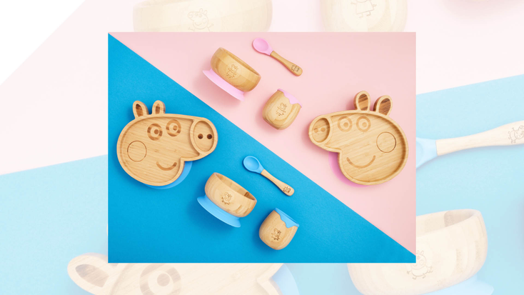 The “Peppa Pig” bamboo bamboo tableware range. The “Peppa Pig” bamboo bamboo tableware range.