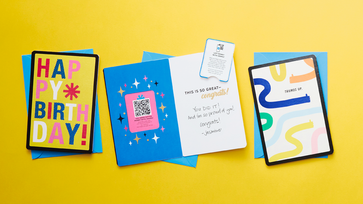 Physical Hallmark cards with a Venmo QR code. Physical Hallmark cards with a Venmo QR code.