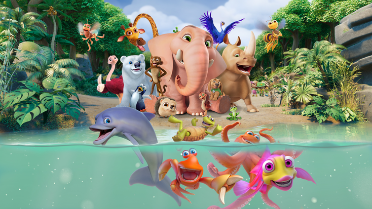 Characters from "Jungle Beat." Characters from "Jungle Beat."
