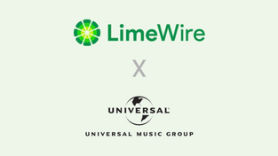 Promotional Image for LimeWire and Universal Music Group's NFT Marketplace.